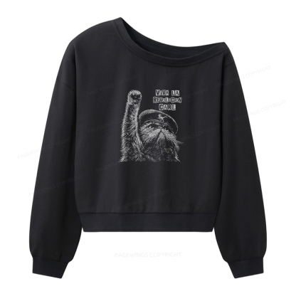 Pagewings Viva La Revolucion Women Off Shoulder Sweatshirt