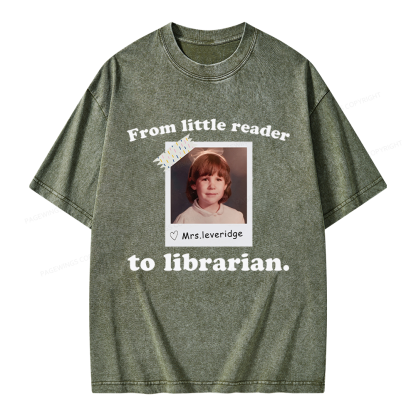 Pagewings Personalized Photo From Little Reader Unisex Washed T-shirt