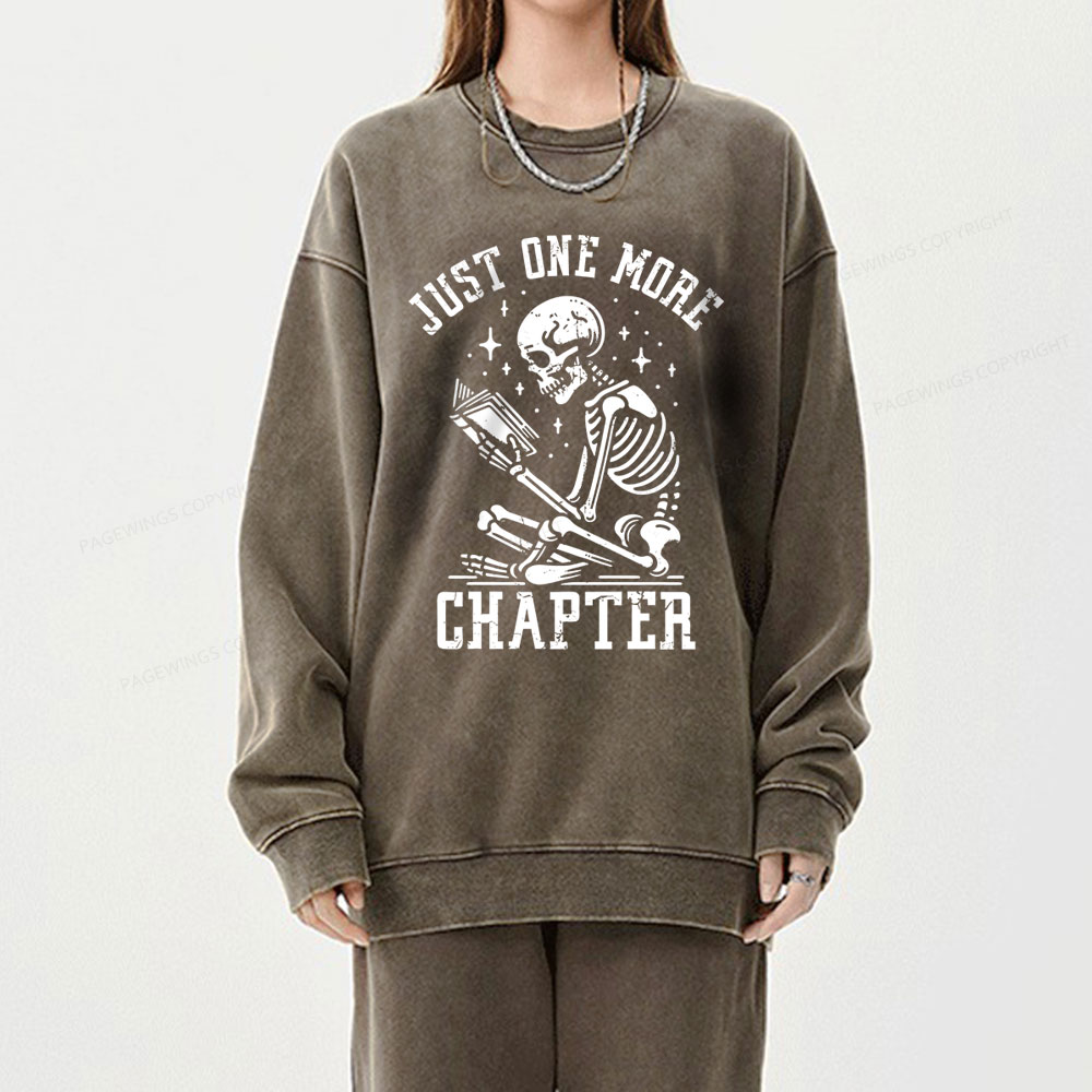 Pagewings Just One More Chapter Unisex Washed Sweatshirt