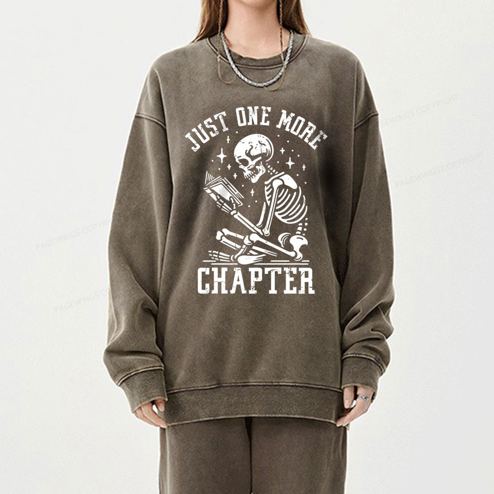 Pagewings Just One More Chapter Unisex Washed Sweatshirt