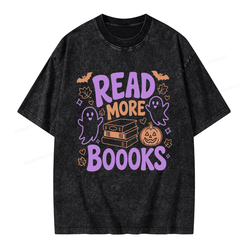 Pagewings Halloween Bookish Unisex Washed T-shirt
