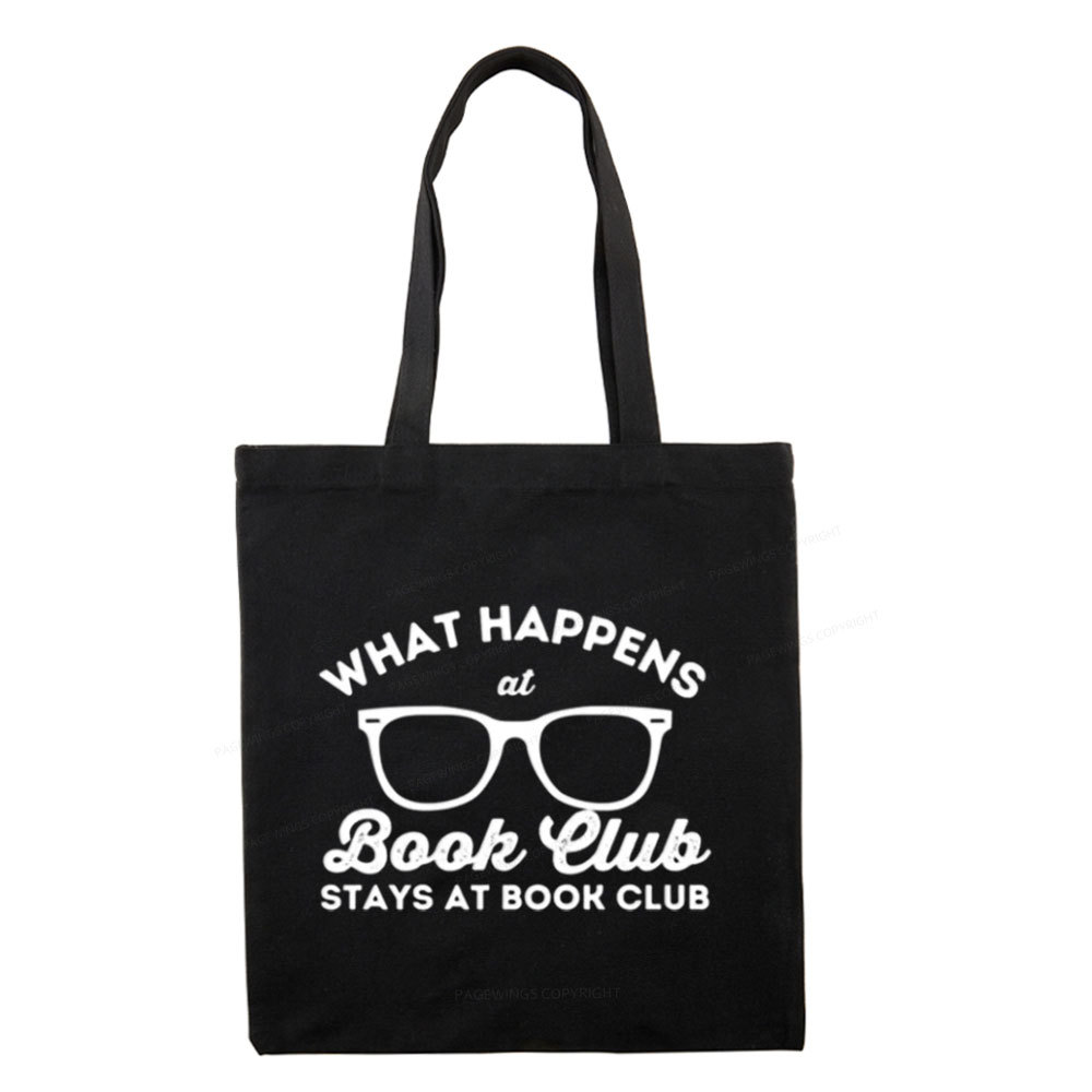 Pagewings What Happens At Book Club Tote Bag