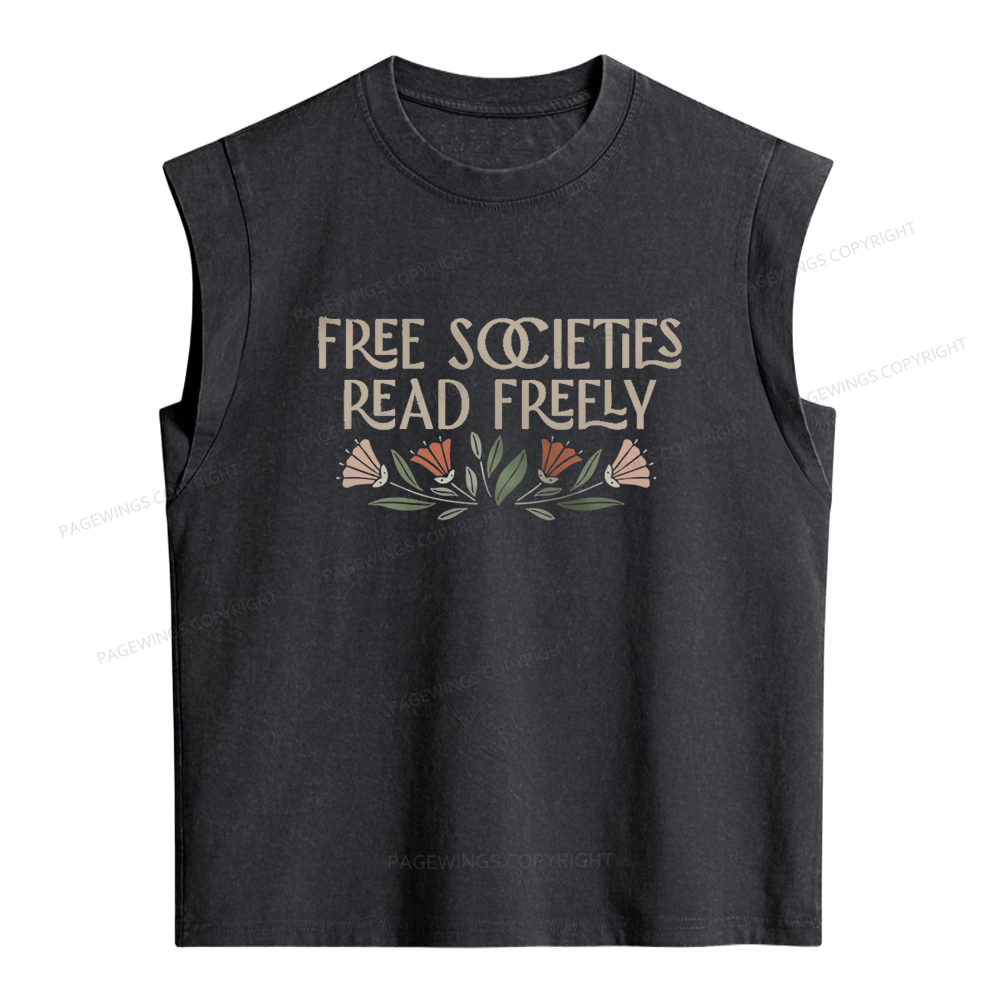 Pagewings Read Freely Women's Washed Tank Top