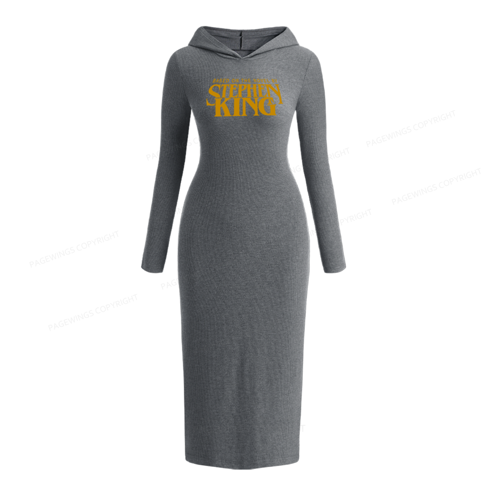 Pagewings Based On A Novel By Horror Writer Hooded Knit Dress