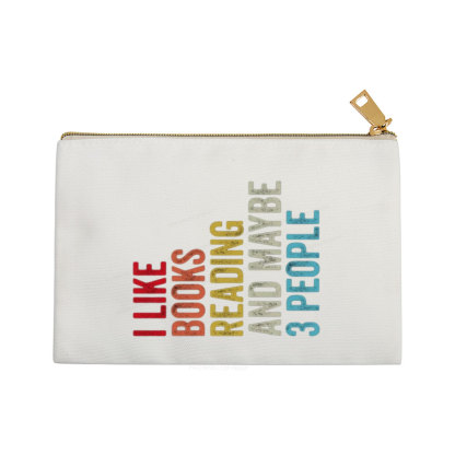 Pagewings I Like Books Reading And Maybe Three People Pouch
