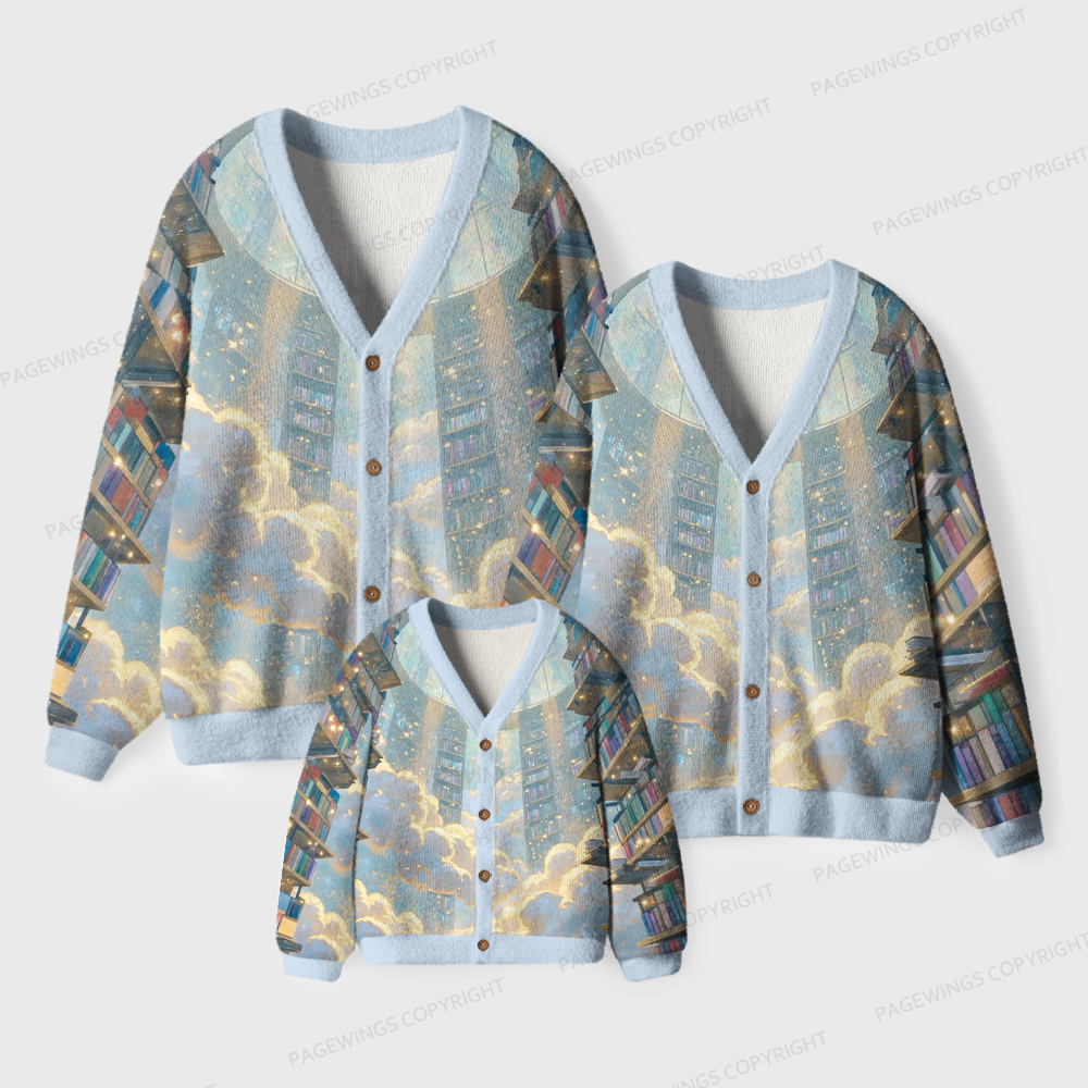 Pagewings Library Unisex Ugly Cardigan Sweaters