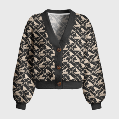 Pagewings Reading Crow Women's Cardigan Sweater