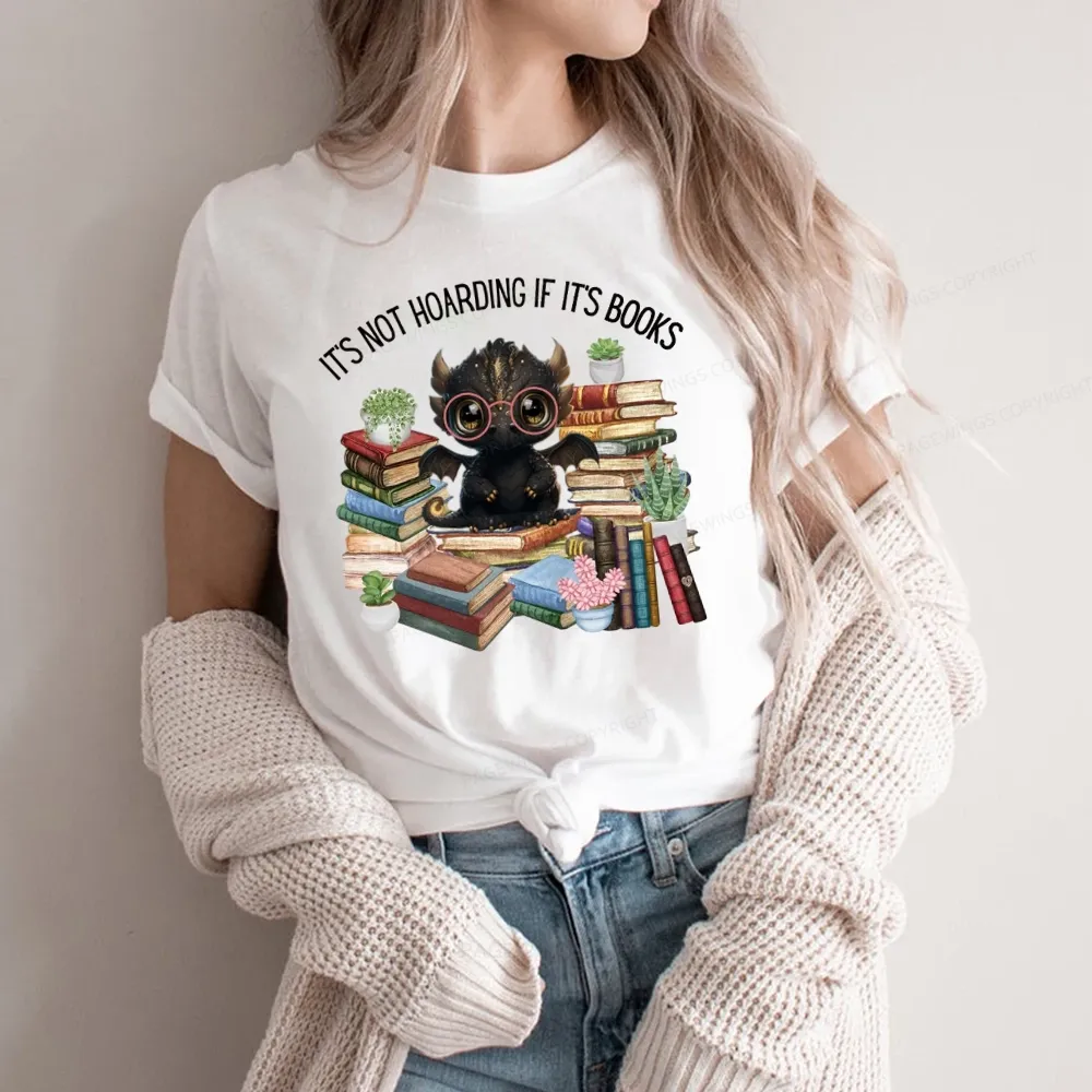 Pagewings Not Hoarding Books Cute Dragon Reading Unisex Classic T-shirt