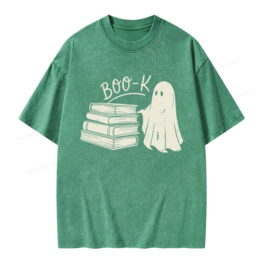 Pagewings Book Ghost Unisex Washed T-shirt