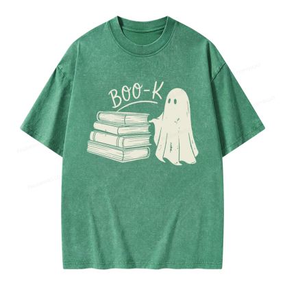 Pagewings Book Ghost Unisex Washed T-shirt
