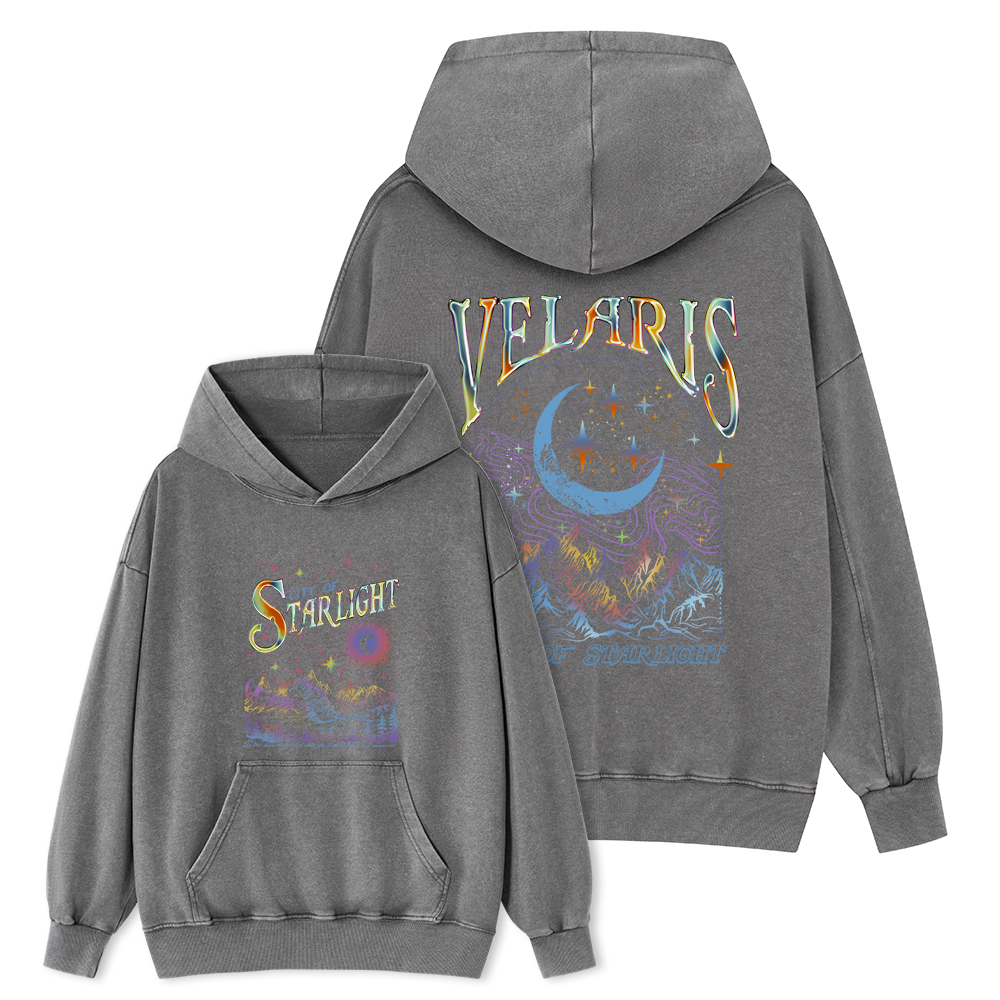 Pagewings Velaris City Of Starlight ACOTAR Two-Sided Unisex Washed Hoodie