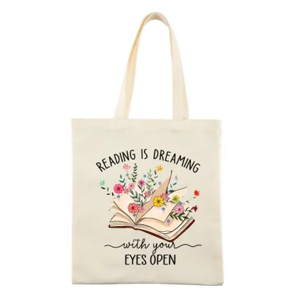 Pagewings Reading Is Dreaming With Your Eyes Open Tote Bag