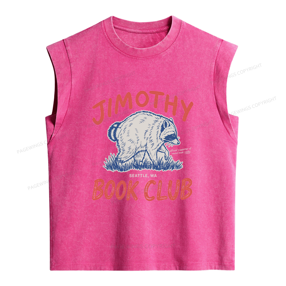 Pagewings Jimothy Book Club Women's Washed Tank Top
