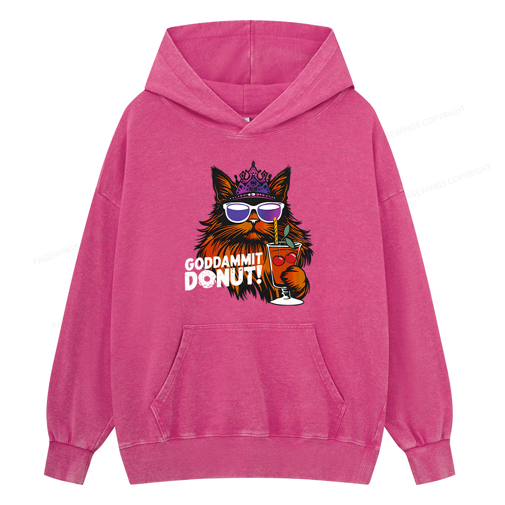Pagewings Goddammit Donut Unisex Washed Hoodie