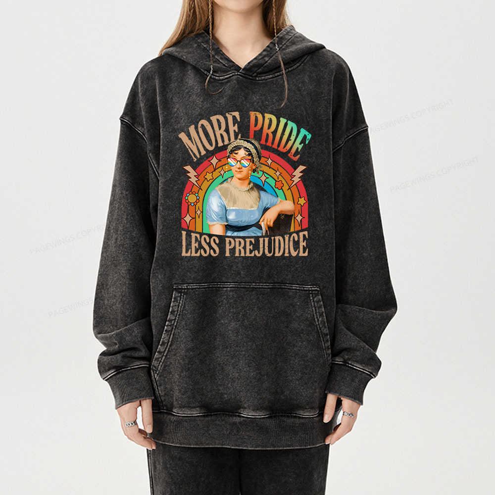Pagewing More Pride Less Prejudice Unisex Washed Hoodie