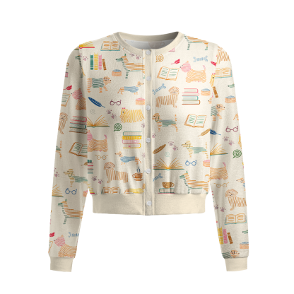 Pagewings Bookish Vibe Crew Neck Cardigan Sweaters