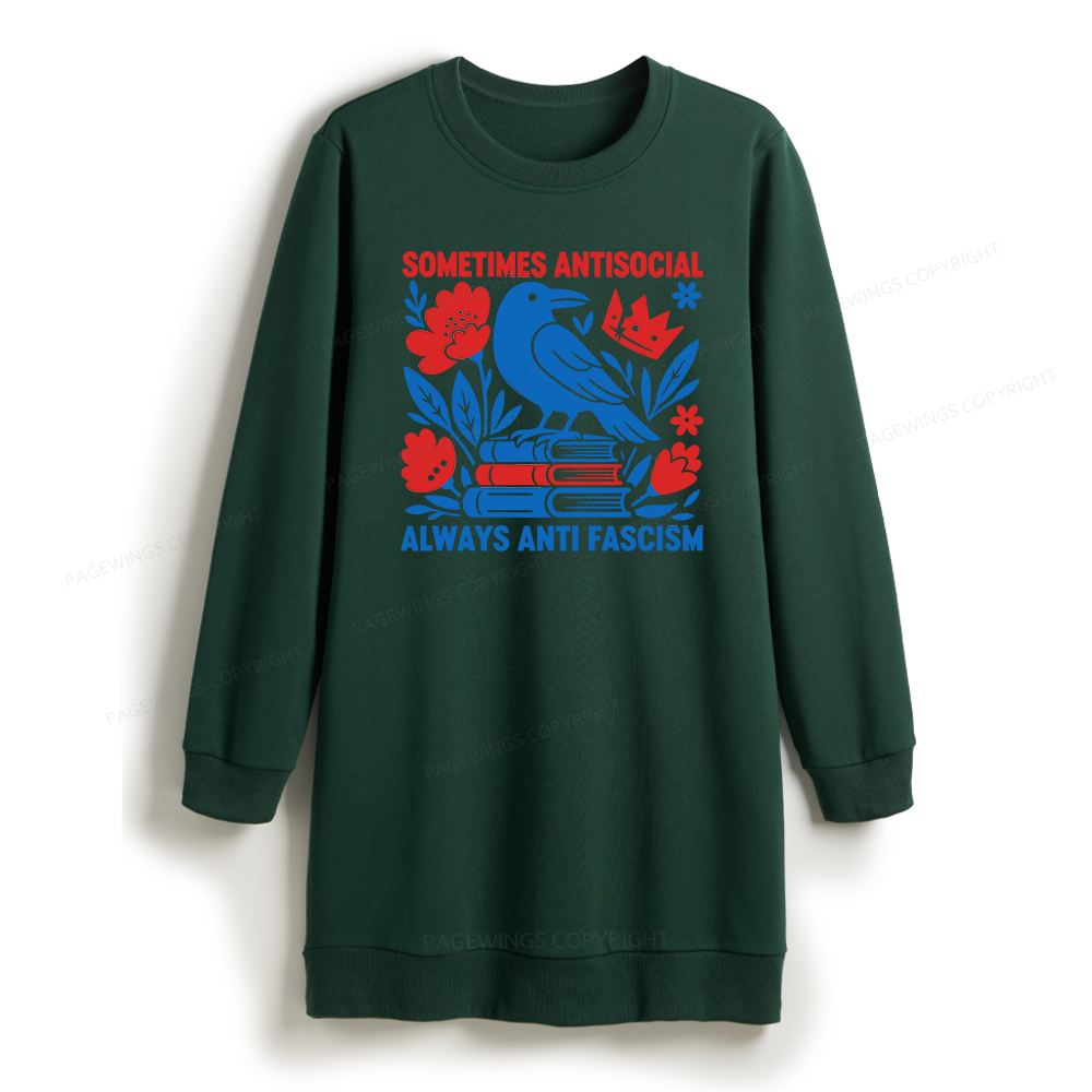 Pagewings Anti Fascism Sweatshirt Dress