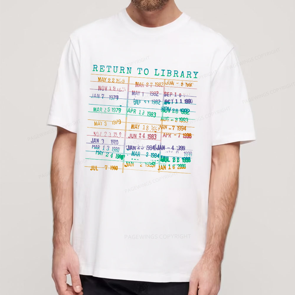Pagewing Vintage Library Rainbow Unisex Classic T-shirt