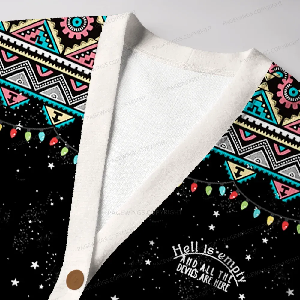 Pagewings Hell Is Empty And All The Devils Are Here Unisex Ugly Cardigan Sweaters