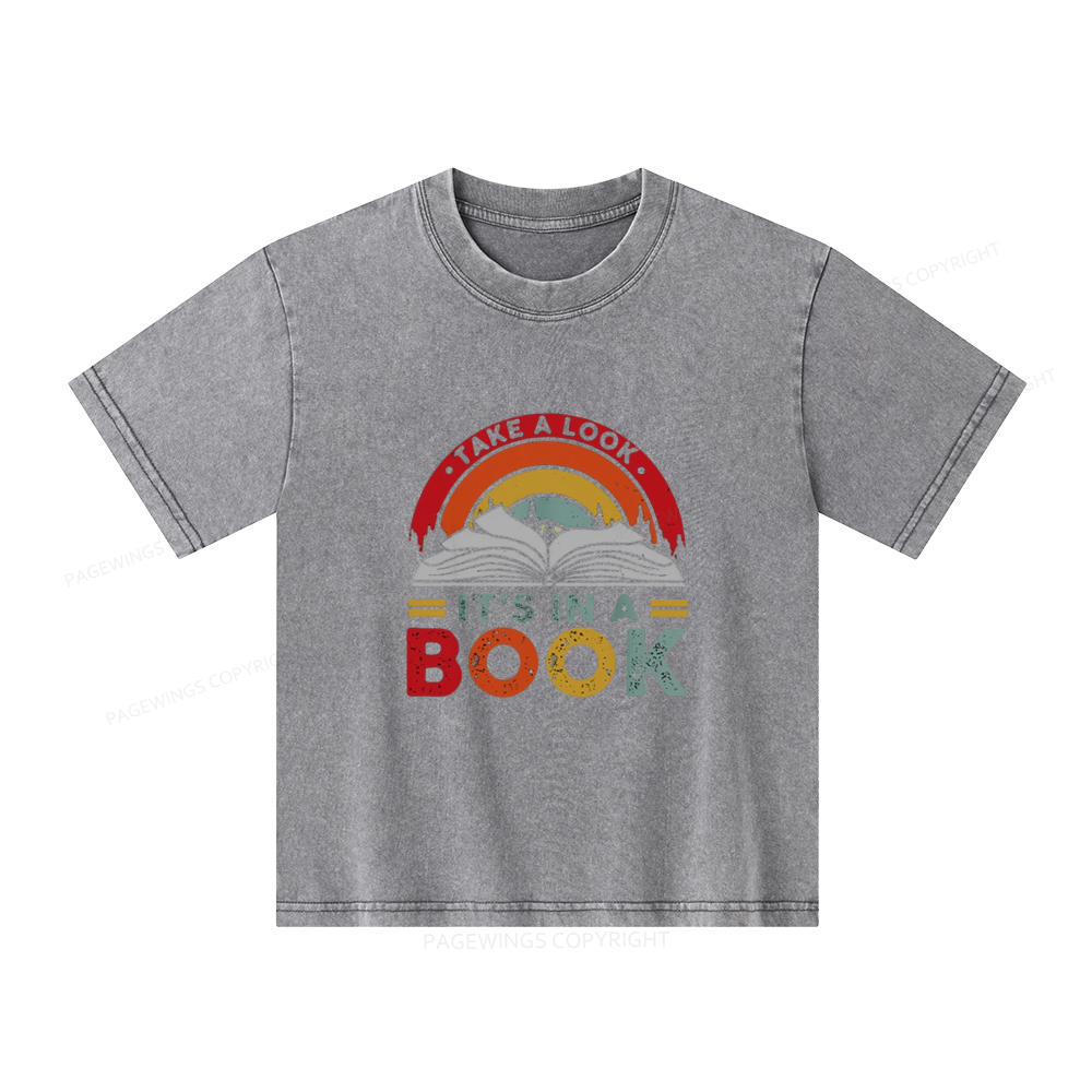Pagewings  Take A Look It's In A Book Unisex Kids Washed T-shirt