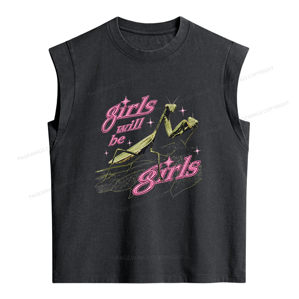 Pagewings Girls Will Be Girls Women's Washed Tank Top