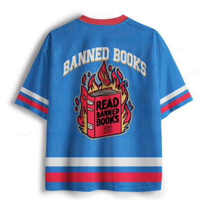 Pagewings Read Banned Books Unisex Mesh Jersey