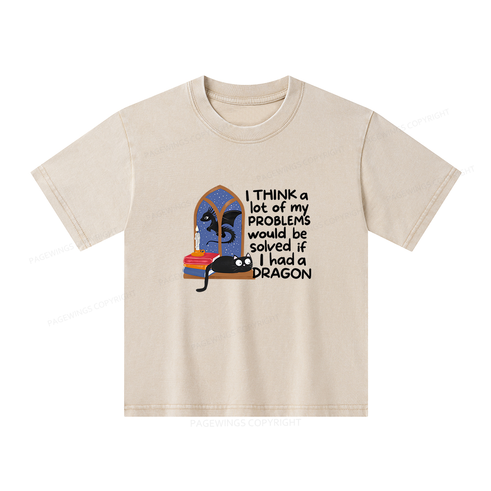 Pagewings If I Had A BookDragon Unisex Kids Washed T-shirt