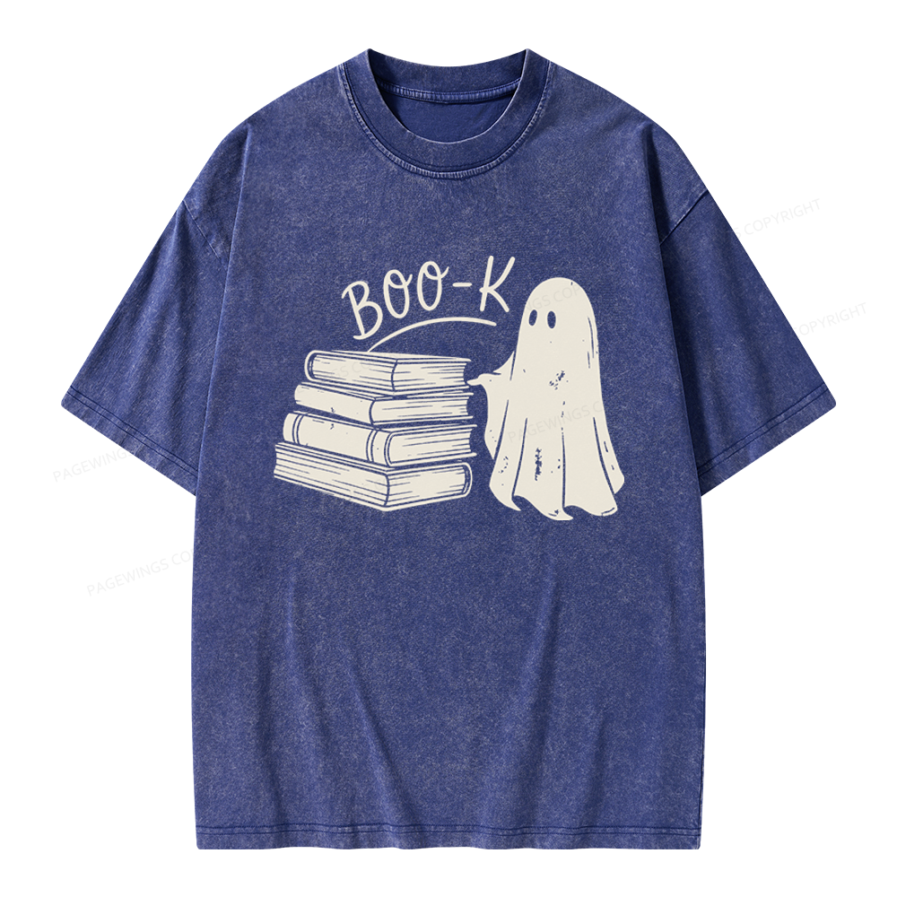 Pagewings Book Ghost Unisex Washed T-shirt