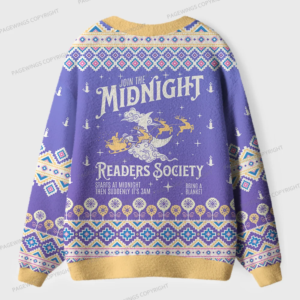 Pagewings Midnight Readers Society Unisex Ugly Cardigan Sweaters