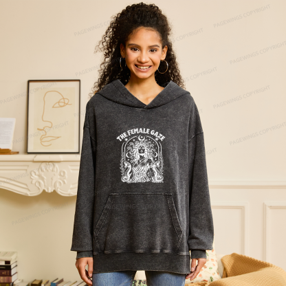 Pagewings Vintage Medusa Feminist Unisex Washed Hoodie