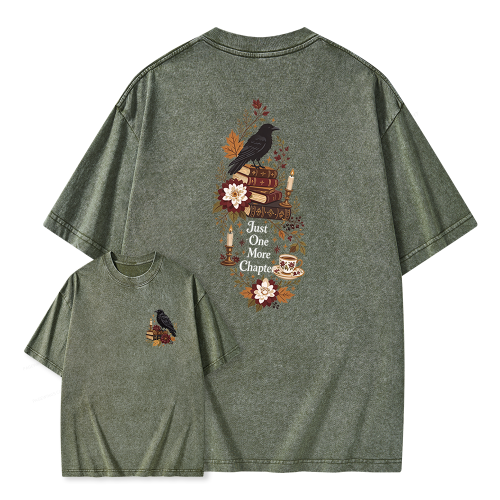 Pagewings Dark Academia Book Unisex Washed T-shirt