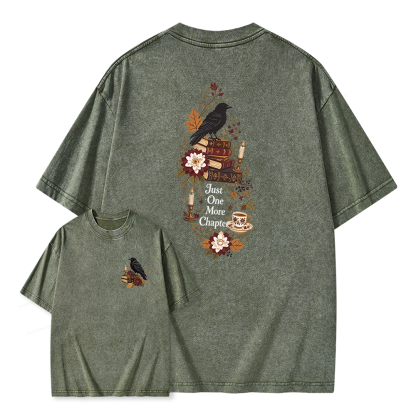 Pagewings Dark Academia Book Unisex Washed T-shirt