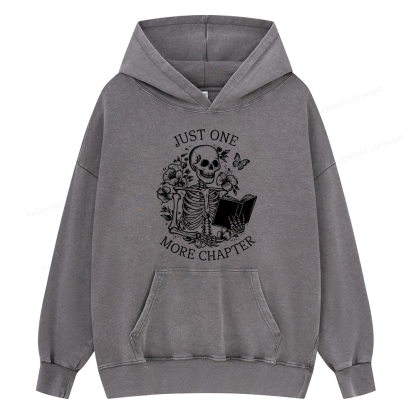 Pagewings One More Chapter Skeleton Unisex Washed Hoodie
