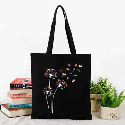 Pagewings Cute Dandelion Books Flower Fly Tote Bag