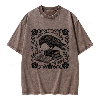 Pagewings Bookish Raven Unisex Washed T-shirt