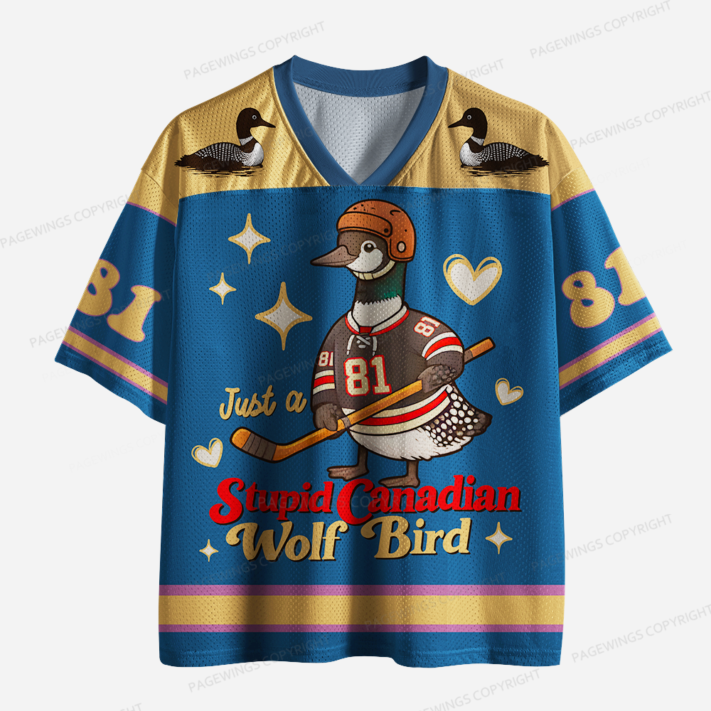 Pagewings Stupid Canadian Wolf Bird Unisex Mesh Jersey