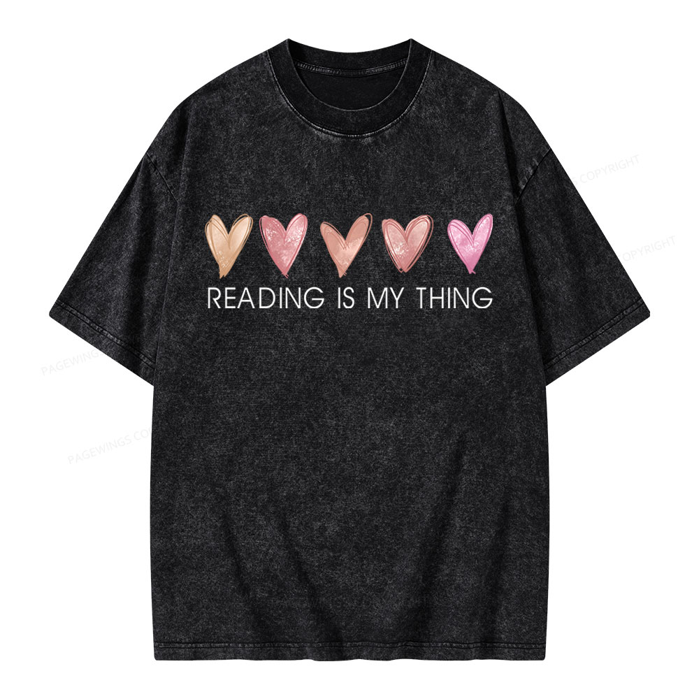 Pagewings Reading is My Thing Unisex Washed T-shirt