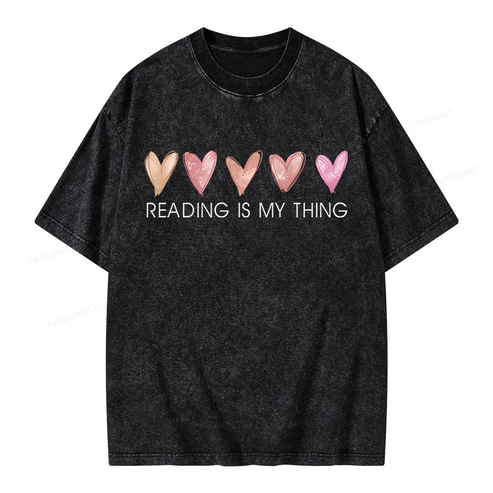 Pagewings Reading is My Thing Unisex Washed T-shirt