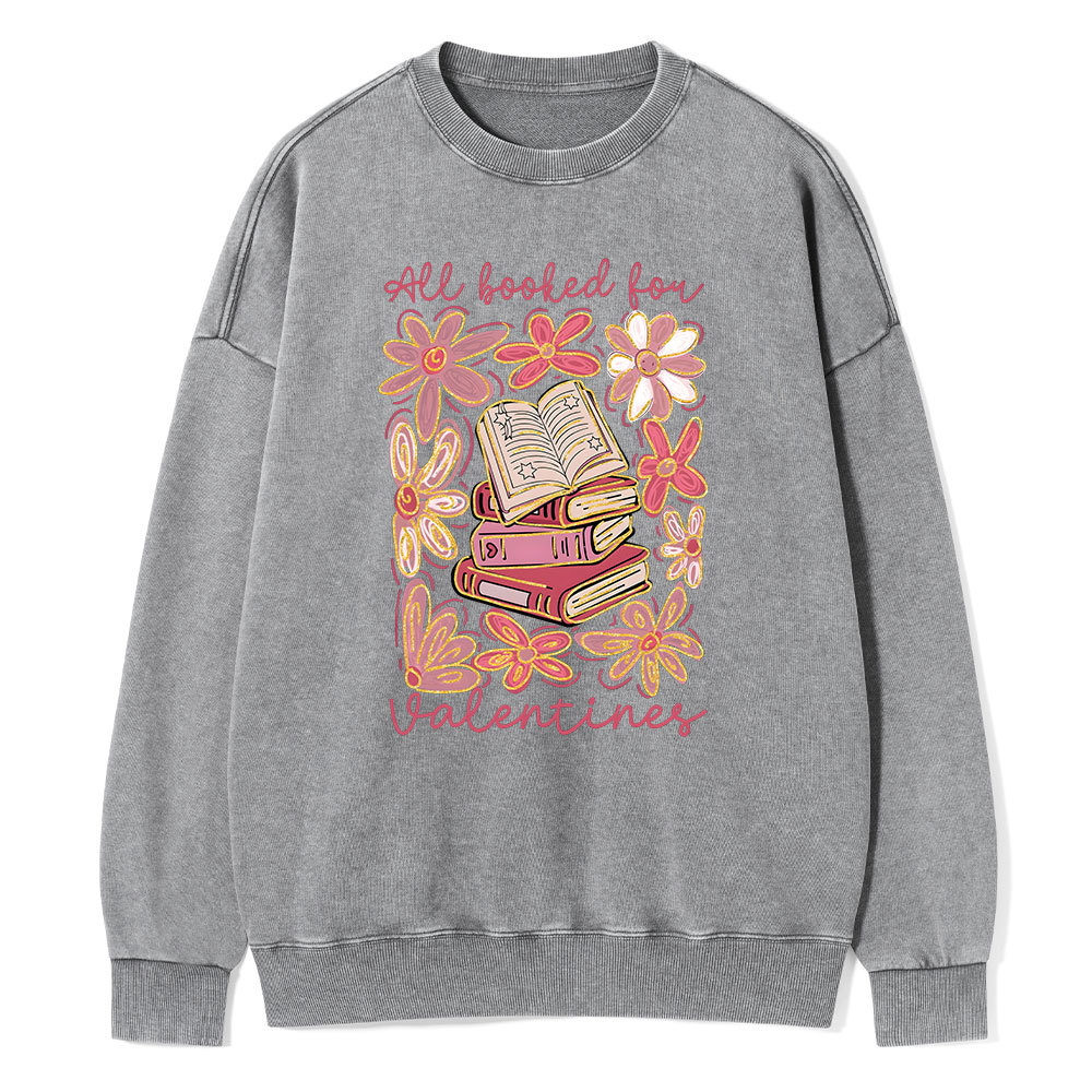 Pagewings All Booked for Valentines PNG Unisex Washed Sweatshirt