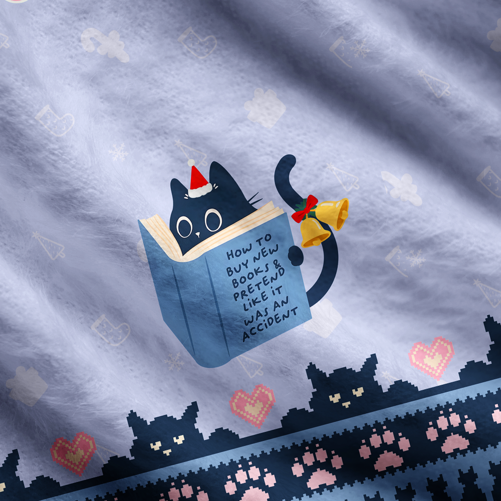 Pagewings Reading Cat Women's Cardigan Sweater