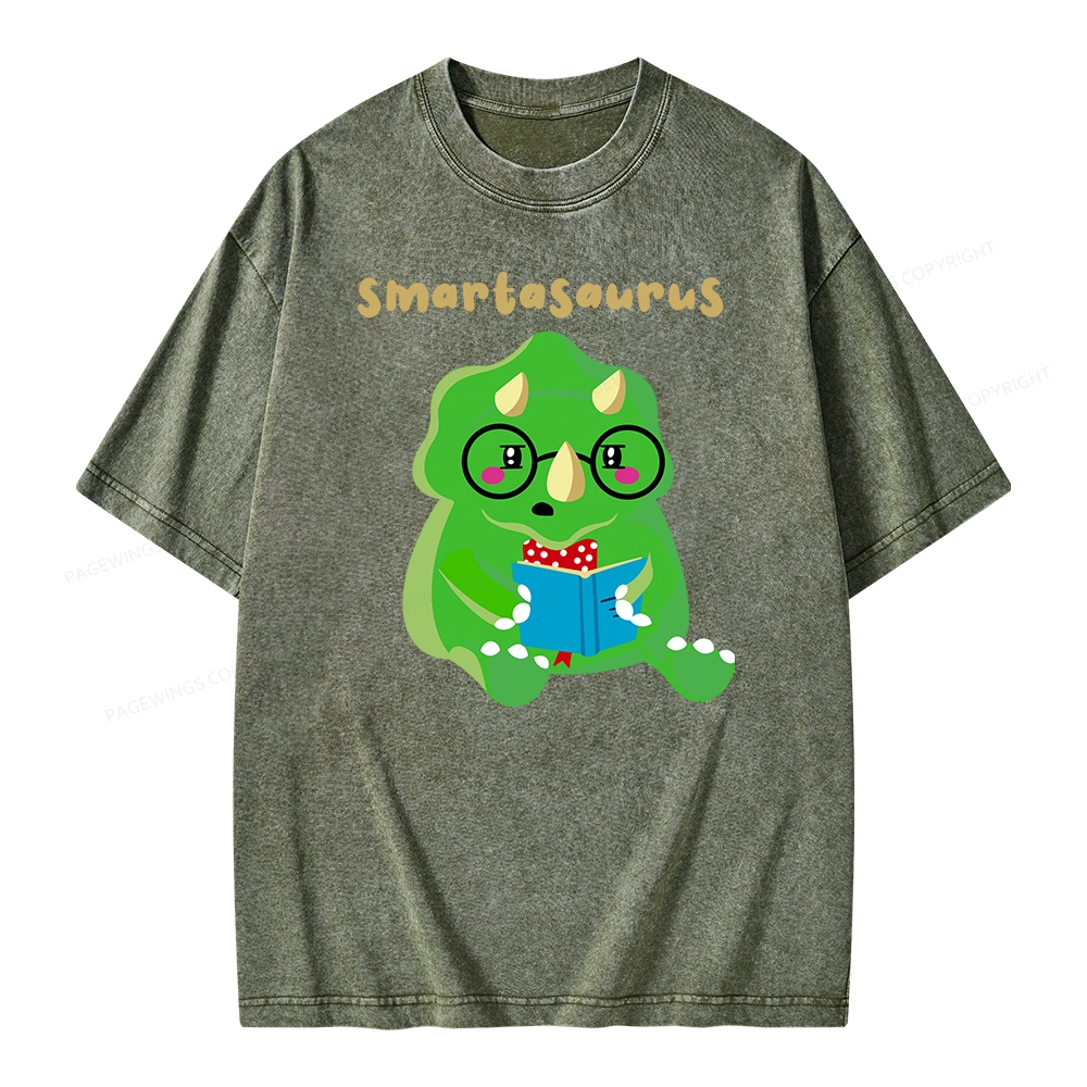 Pagewing Smart Dinosaur Unisex Washed T-shirt