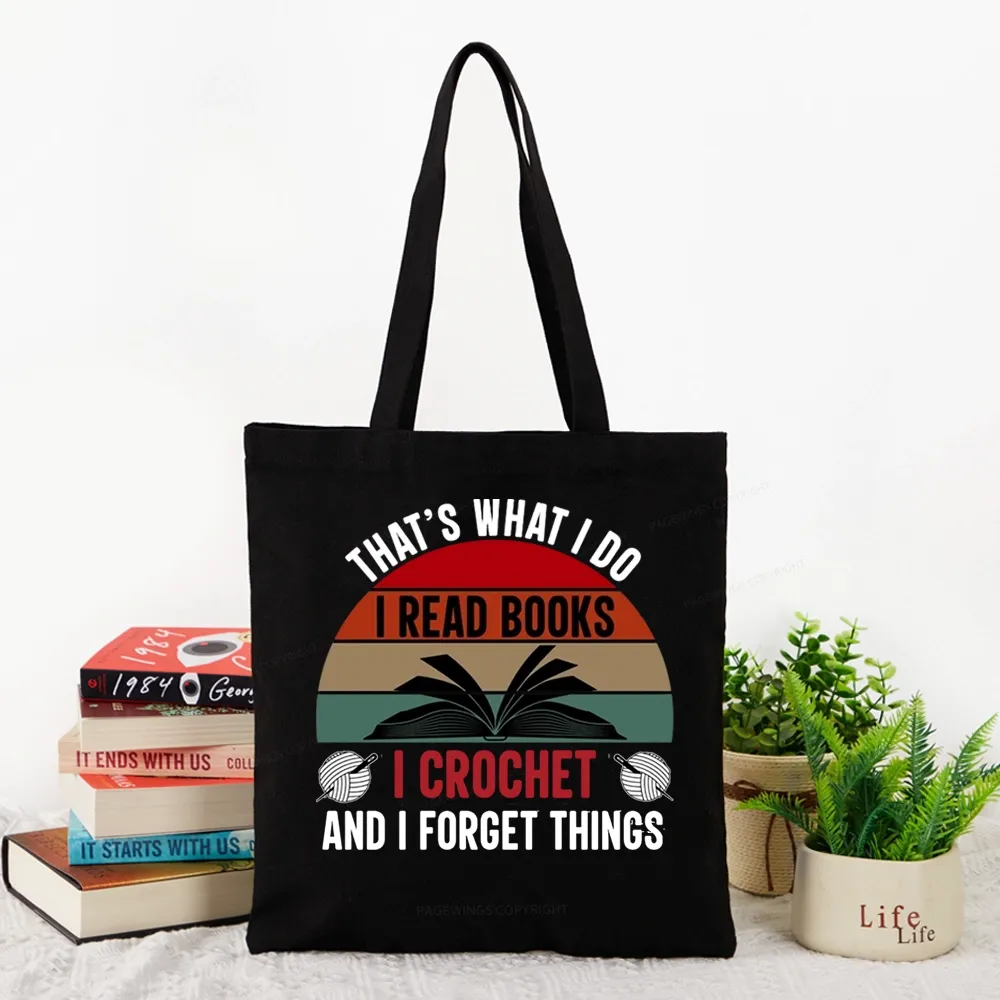 Pagewings Crochet And I Forget Things Tote Bag