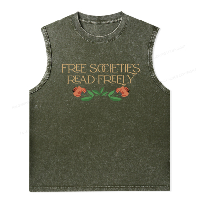 Pagewings Free Societies Read Freely Shirt T-Shirt Unisex Washed Tank Top
