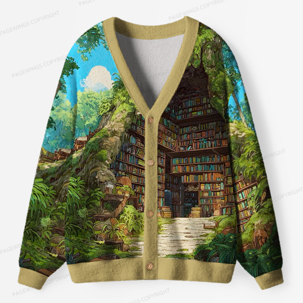 Pagewings Library Unisex Ugly Cardigan Sweaters
