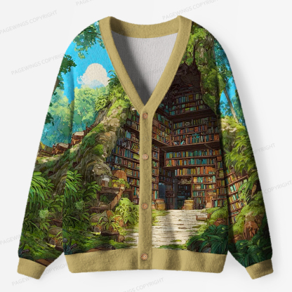 Pagewings Library Unisex Ugly Cardigan Sweaters