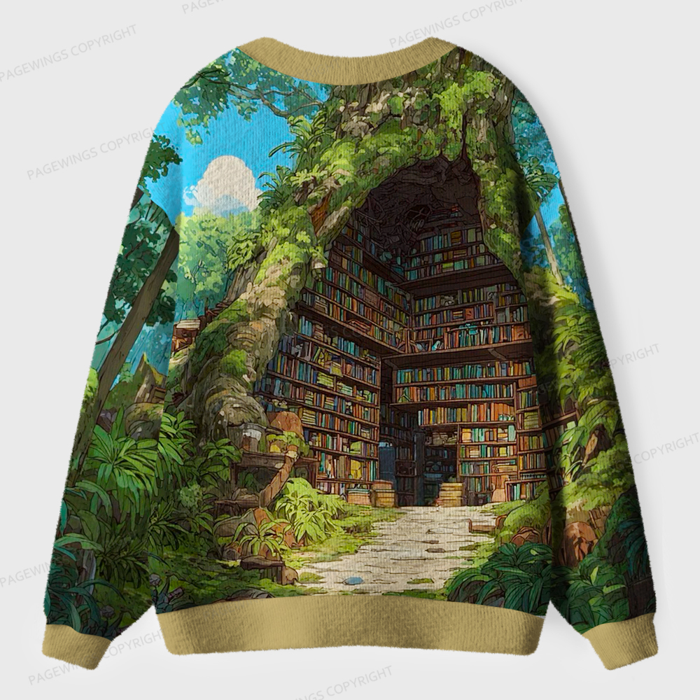 Pagewings Library Unisex Ugly Cardigan Sweaters