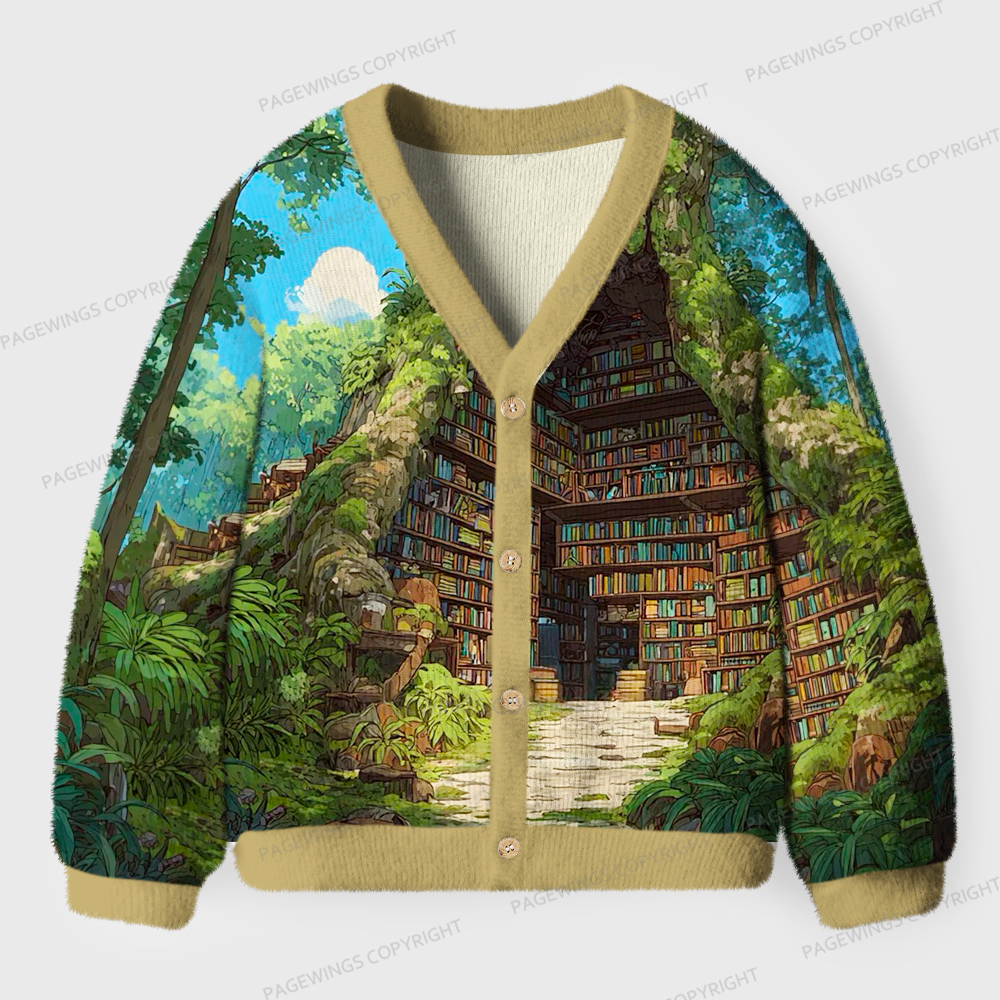 Pagewings Library Unisex Ugly Cardigan Sweaters
