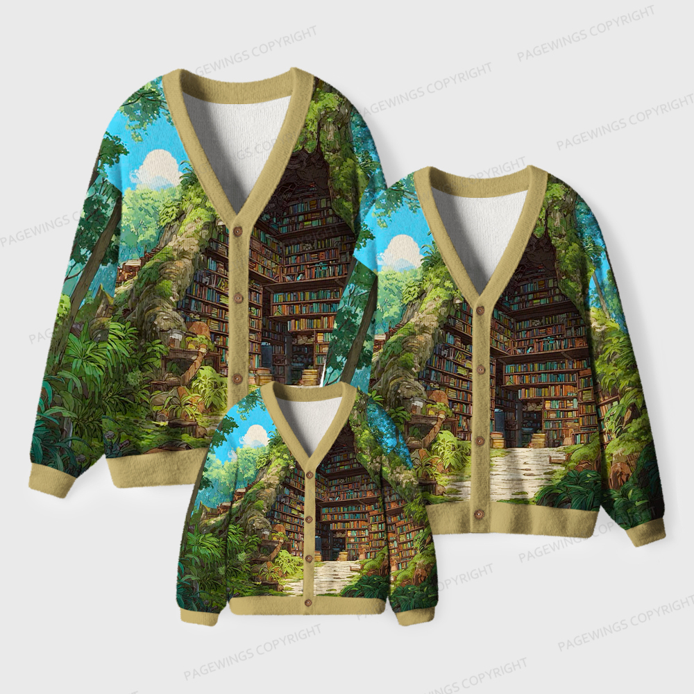 Pagewings Library Unisex Ugly Cardigan Sweaters