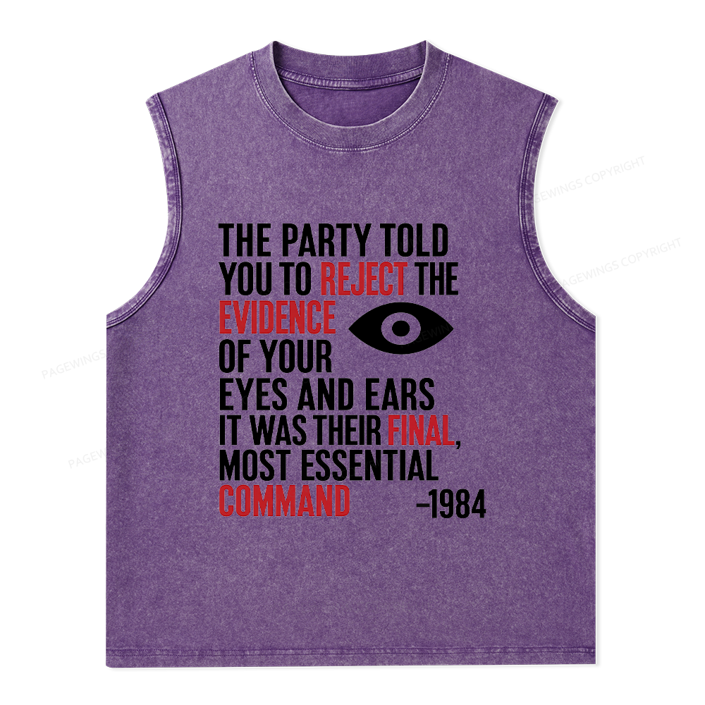 Pagewings Dystopia Quote Unisex Washed Tank Top