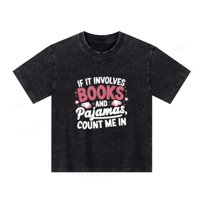 Pagewings Lover Funny Book Reading Unisex Kids Washed T-shirt